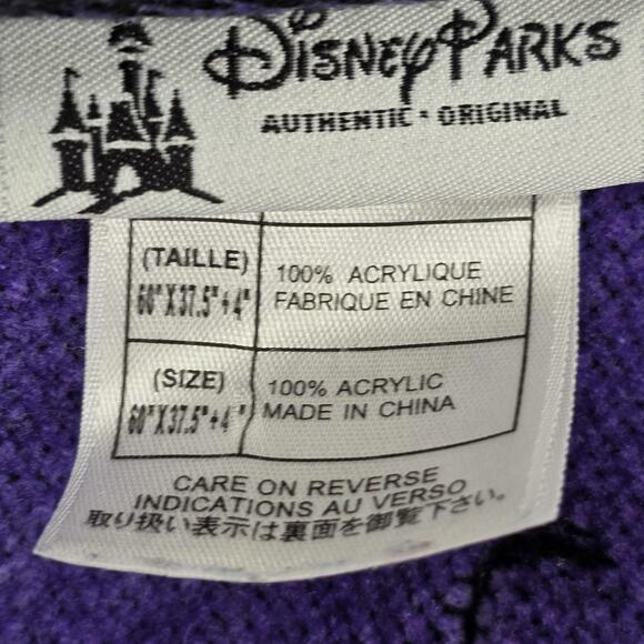 Disney Parks Scarf One Size Purple Black Haunted Mansion Reversible Fringe - Picture 12 of 15